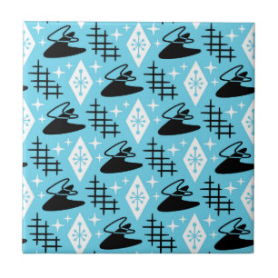 Mid Century Modern Boomerang Pattern Ceramic Tile