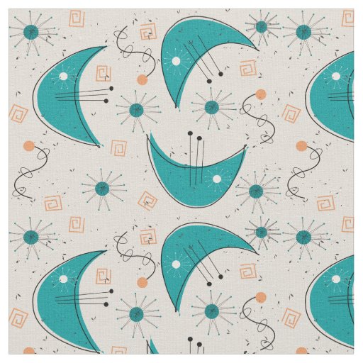 Mid-century Modern Boomerangs and Starbursts  Fabric