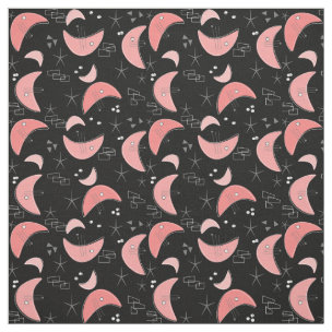 Mid-Century Modern Half Moons Design Fabric 9 | Zazzle