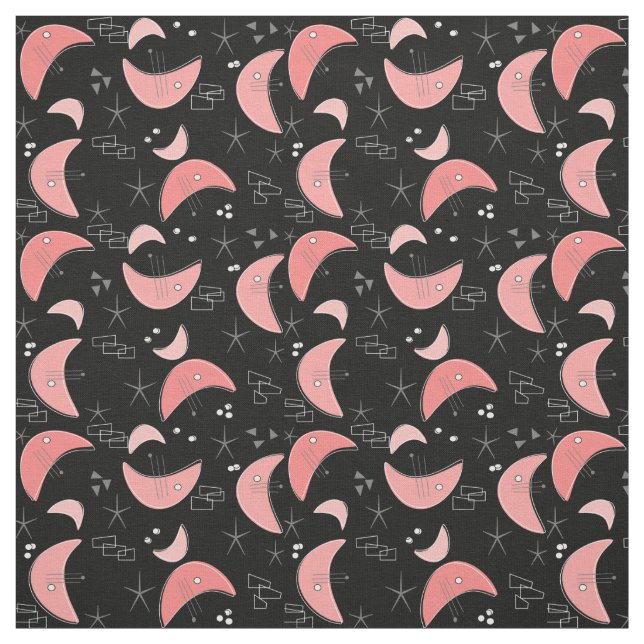 Mid-Century Modern Boomerangs Fabric (Swatch)