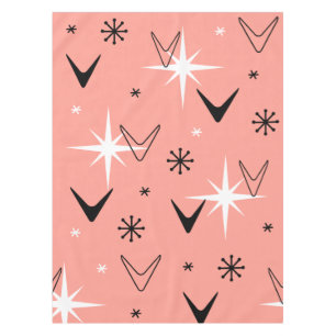 Mid Century Modern Boomerangs Salmon Pink Tablecloth