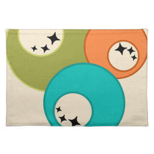 Mid-Century Modern Bowling Balls Cloth Placemat