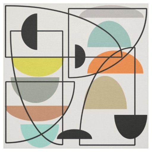 Mid Century Modern 'Bowls' Fabric