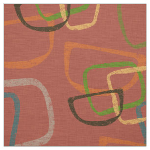 Mid Century Modern Bowls Fifties Retro Style Fabric