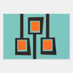 Mid-Century Modern Branches with Pops of Orange Wr Wrapping Paper Sheets