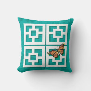 Mid-Century Modern Breeze Block Butterfly Pillow