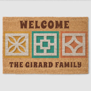 Mid-Century Modern Breeze Block Fiber Doormat