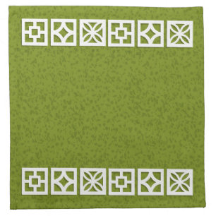 Mid Century Modern Breeze Block Lime Napkin Set