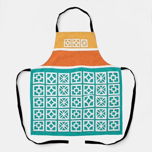 Mid-Century Modern Breeze Blocks Unisex Apron (Front)