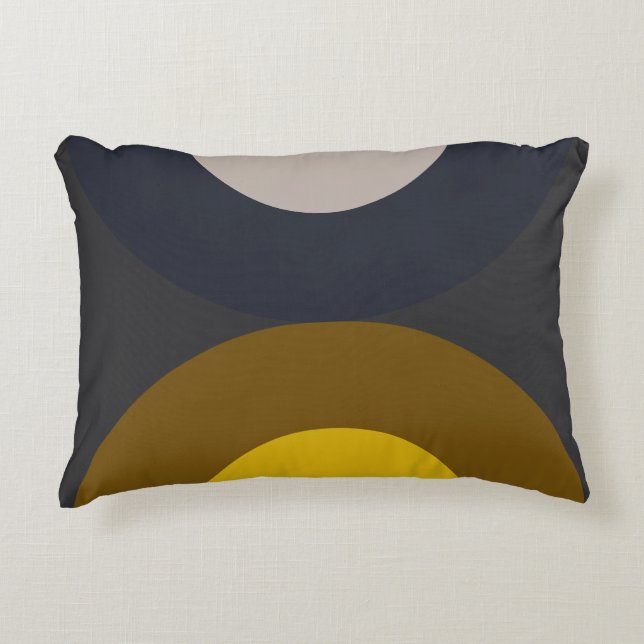 Mid-Century Modern Bronze Mustard Thunder   Accent Pillow (Front)