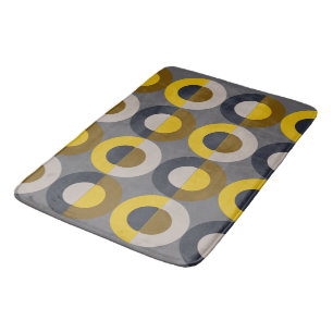 Mid-Century Modern Bronze Mustard Thunder       Bath Mat