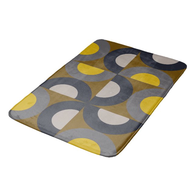 Mid-Century Modern Bronze Mustard Thunder    Bath Mat (Angled)