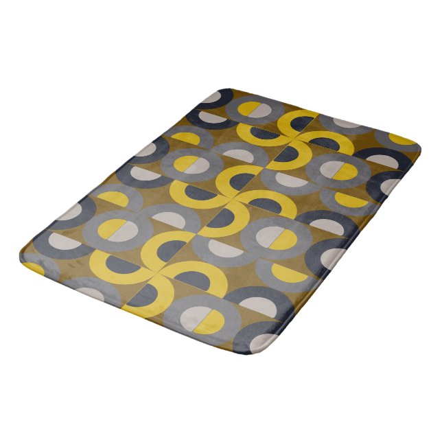 Mid-Century Modern Bronze Mustard Thunder    Bath Mat (Angled)