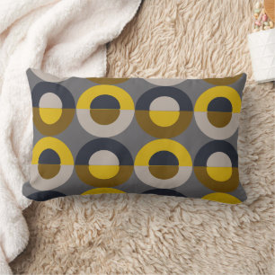 Mid-Century Modern Bronze Mustard Thunder      Lumbar Pillow