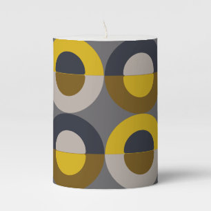Mid-Century Modern Bronze Mustard Thunder Pillar Candle