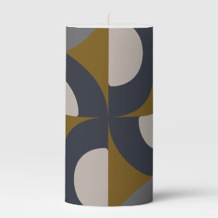 Mid-Century Modern Bronze Mustard Thunder Pillar Candle