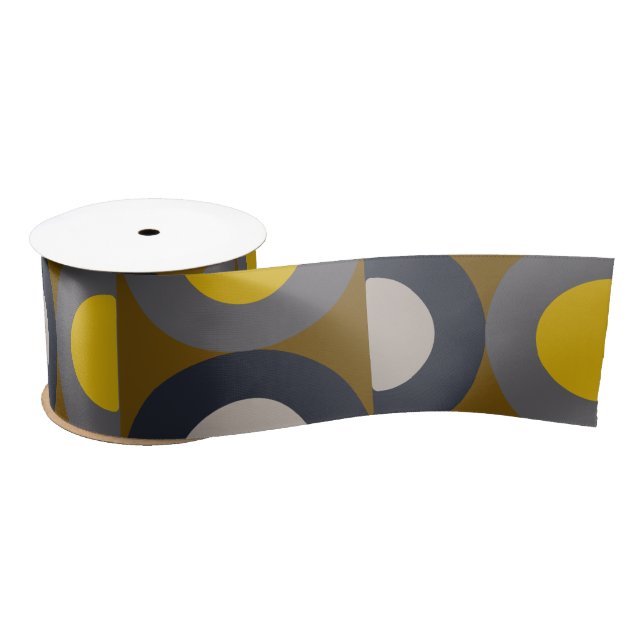 Mid-Century Modern Bronze Mustard Thunder    Satin Ribbon (Spool)