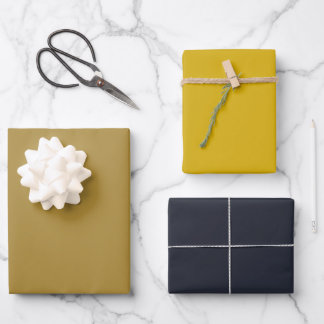 Mid-Century Modern Bronze Mustard Thunder    Wrapping Paper Sheets