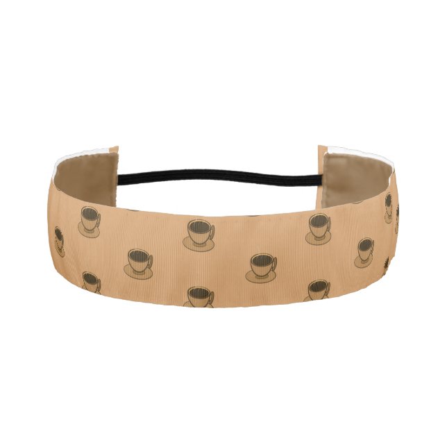 Mid Century Modern Brown Cozy Coffee Cup Athletic Headband (Front)