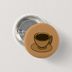 Mid Century Modern Brown Cozy Coffee Cup Button