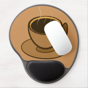 Mid Century Modern Brown Cozy Coffee Cup Gel Mouse Pad