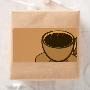 Mid Century Modern Brown Cozy Coffee Cup Label