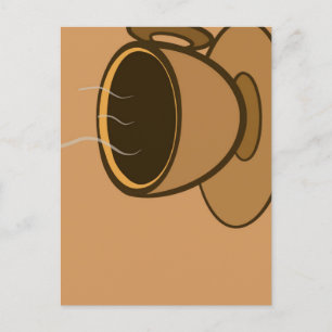 Mid Century Modern Brown Cozy Coffee Cup Postcard