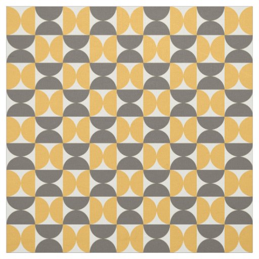 Mid-Century Modern Brown & Gold Pattern Fabric