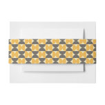 Mid-Century Modern Brown &amp; Gold Pattern Invitation Belly Band