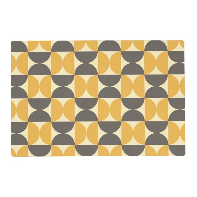 Mid-Century Modern Brown & Gold Pattern Placemat (Front)