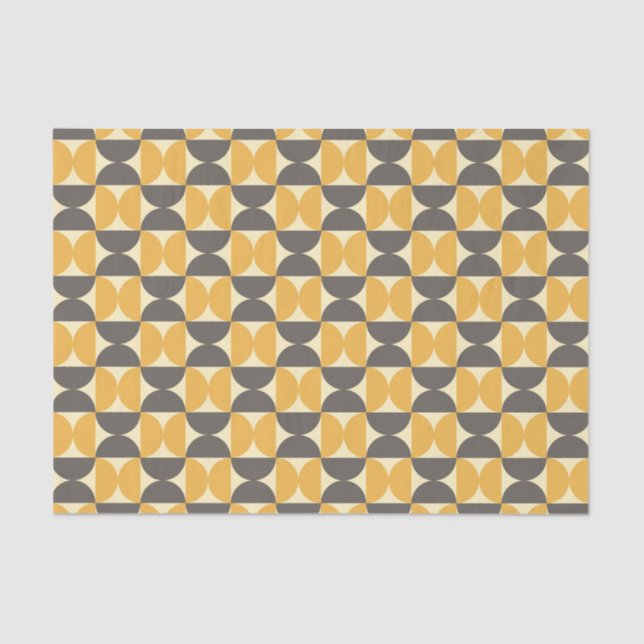 Mid-Century Modern Brown & Gold Pattern Tissue Paper (Front)