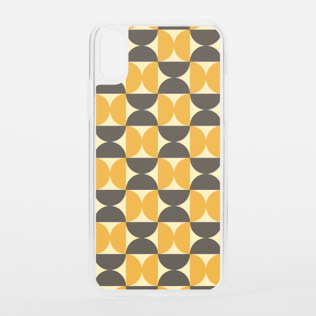 Mid-Century Modern Brown & Gold Pattern Uncommon iPhone Case (Back)