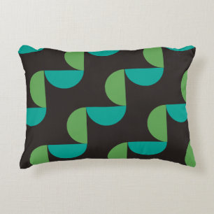 Mid-Century Modern Brown green and turquoise Accent Pillow