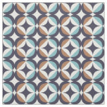 Mid-Century Modern Brown &amp; Teal Pattern Fabric