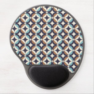 Mid-Century Modern Brown & Teal Pattern Gel Mouse Pad