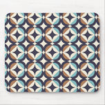 Mid-Century Modern Brown &amp; Teal Pattern Mouse Pad