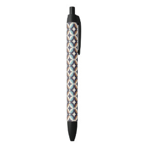 Mid-Century Modern Brown & Teal Pattern Pen