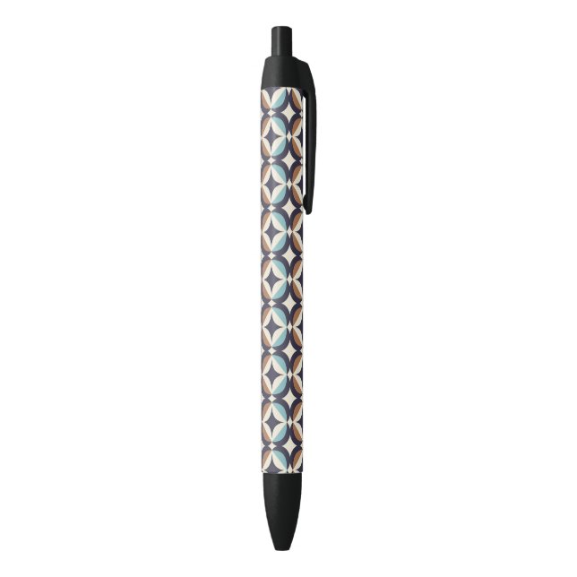 Mid-Century Modern Brown & Teal Pattern Pen (Bottom (Vertical))