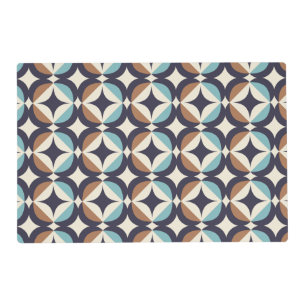 Mid-Century Modern Brown & Teal Pattern Placemat