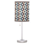 Mid-Century Modern Brown & Teal Pattern Table Lamp (Right)