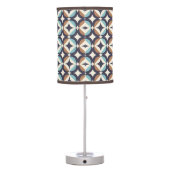 Mid-Century Modern Brown & Teal Pattern Table Lamp (Back)
