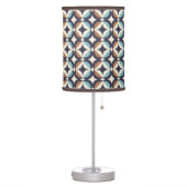 Mid-Century Modern Brown & Teal Pattern Table Lamp (Left)