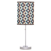 Mid-Century Modern Brown & Teal Pattern Table Lamp (Front)
