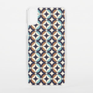 Mid-Century Modern Brown & Teal Pattern iPhone XS Case