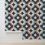 Mid-Century Modern Brown &amp; Teal Pattern Wallpaper