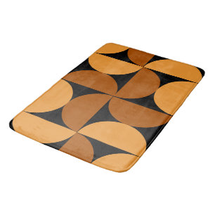 Mid-Century Modern Burnt Clay and Mocha Bath Mat