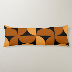 Mid-Century Modern Burnt Clay and Mocha Body Pillow