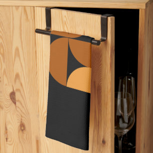 Mid-Century Modern Burnt Clay and Mocha Kitchen Towel
