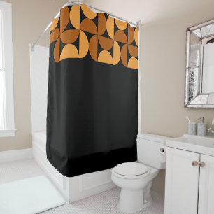 Mid-Century Modern Burnt Clay and Mocha  Shower Curtain