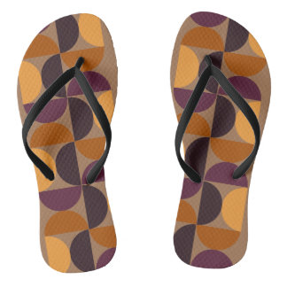 Mid-Century Modern Burnt Wine Eclipse Flip Flops